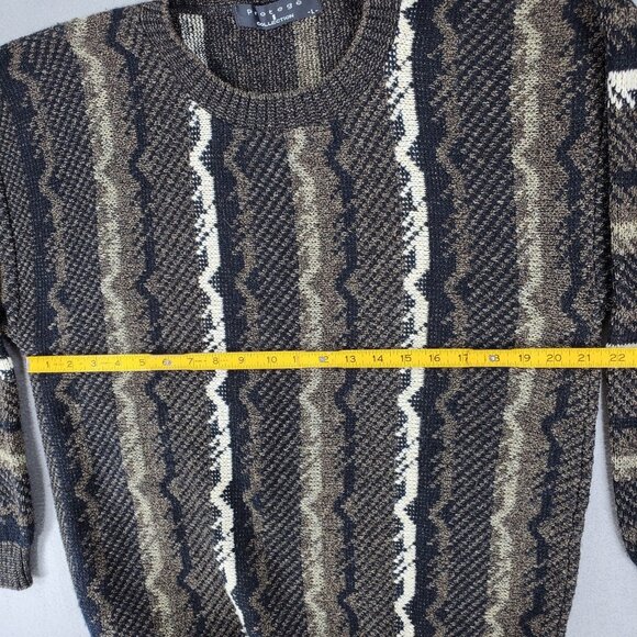 Vintage Protege Sweater Mens Large‎ Brown Acrylic Crewneck Grandpa 80s 90s USA - Picture 5 of 6